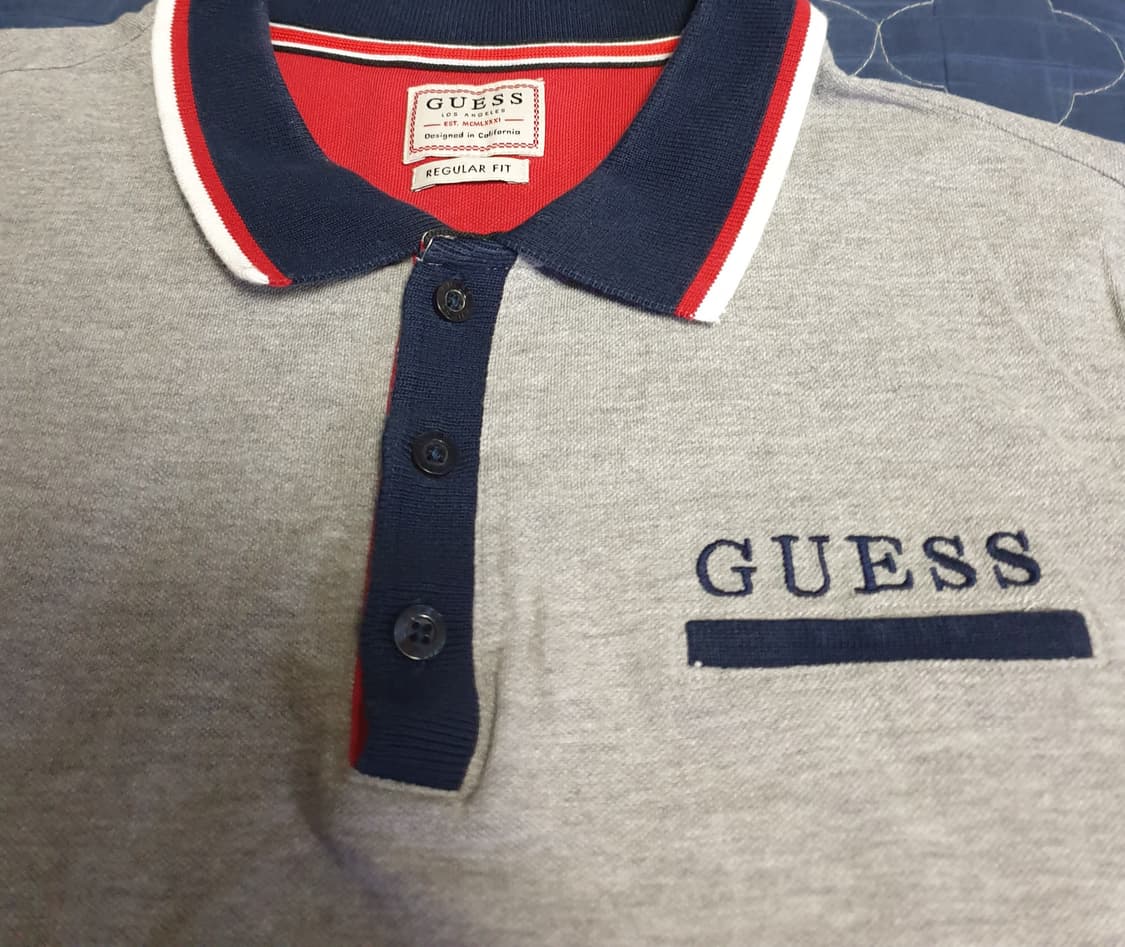 (빈티지)게스 00s  레귤러핏 반팔 카라티 그레이 (M) 상품이미지2