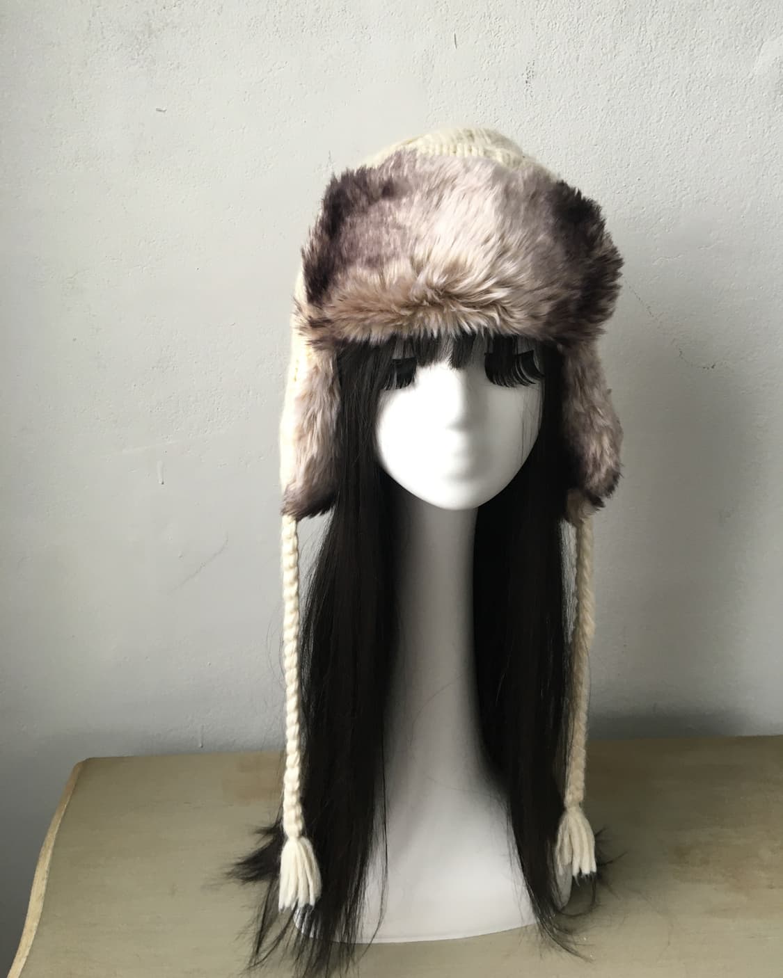  fur point cable knit trooper hat 상품이미지2
