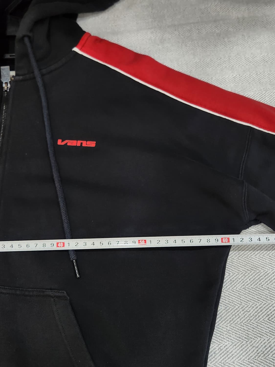 [S] 반스 Vans 후드 집업 S사이즈 블랙레드 백로고 상품이미지6