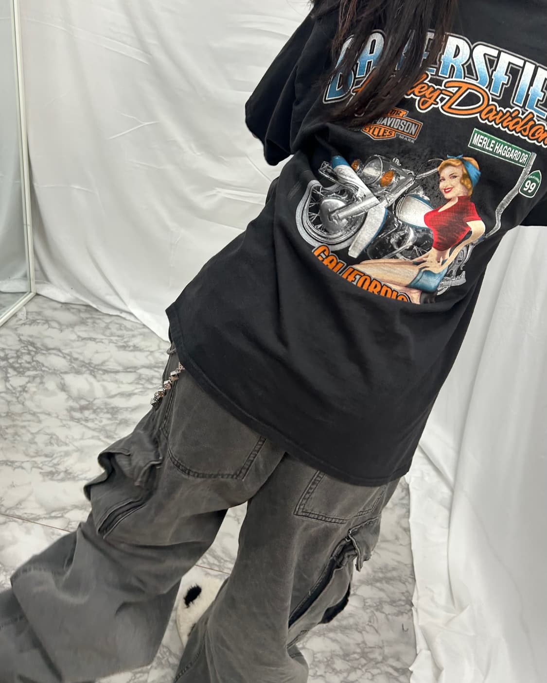 [HARLEY DAVIDSON] 할리데이비슨 클로버 핀업걸 반팔 상품이미지3
