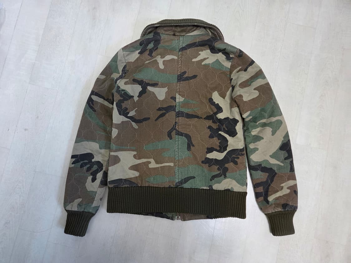 Archive Y2k하이넥 카모 면자켓 카키 점퍼 상품이미지2