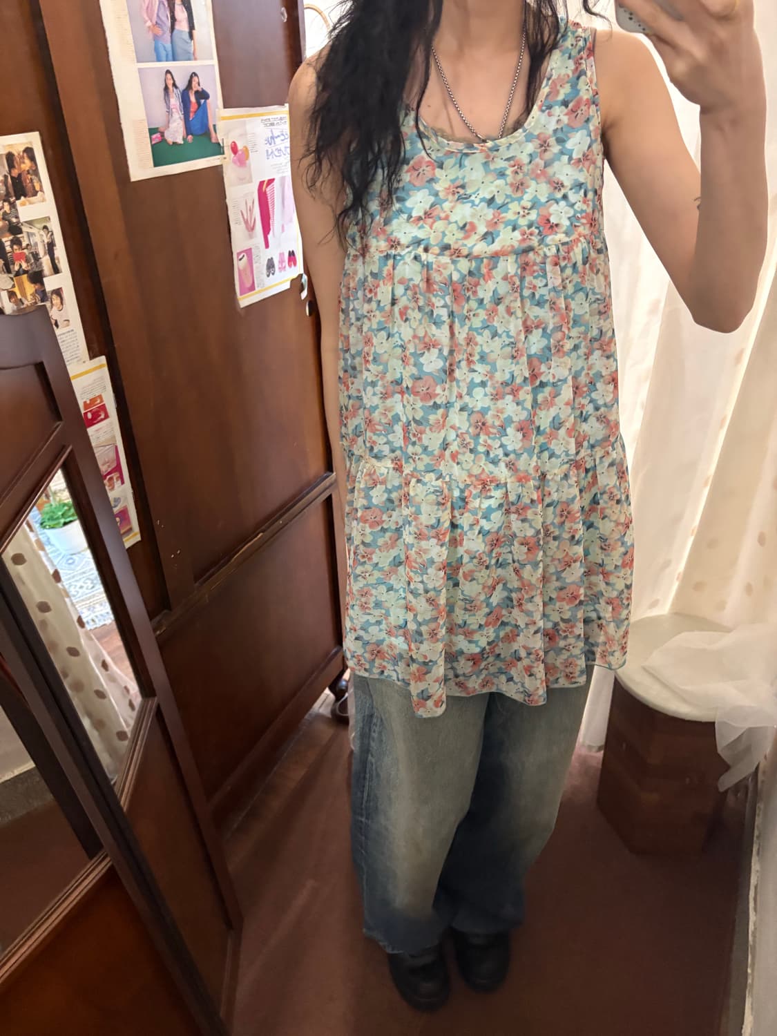 jpn vintage floral sleeve one-piece 상품이미지2