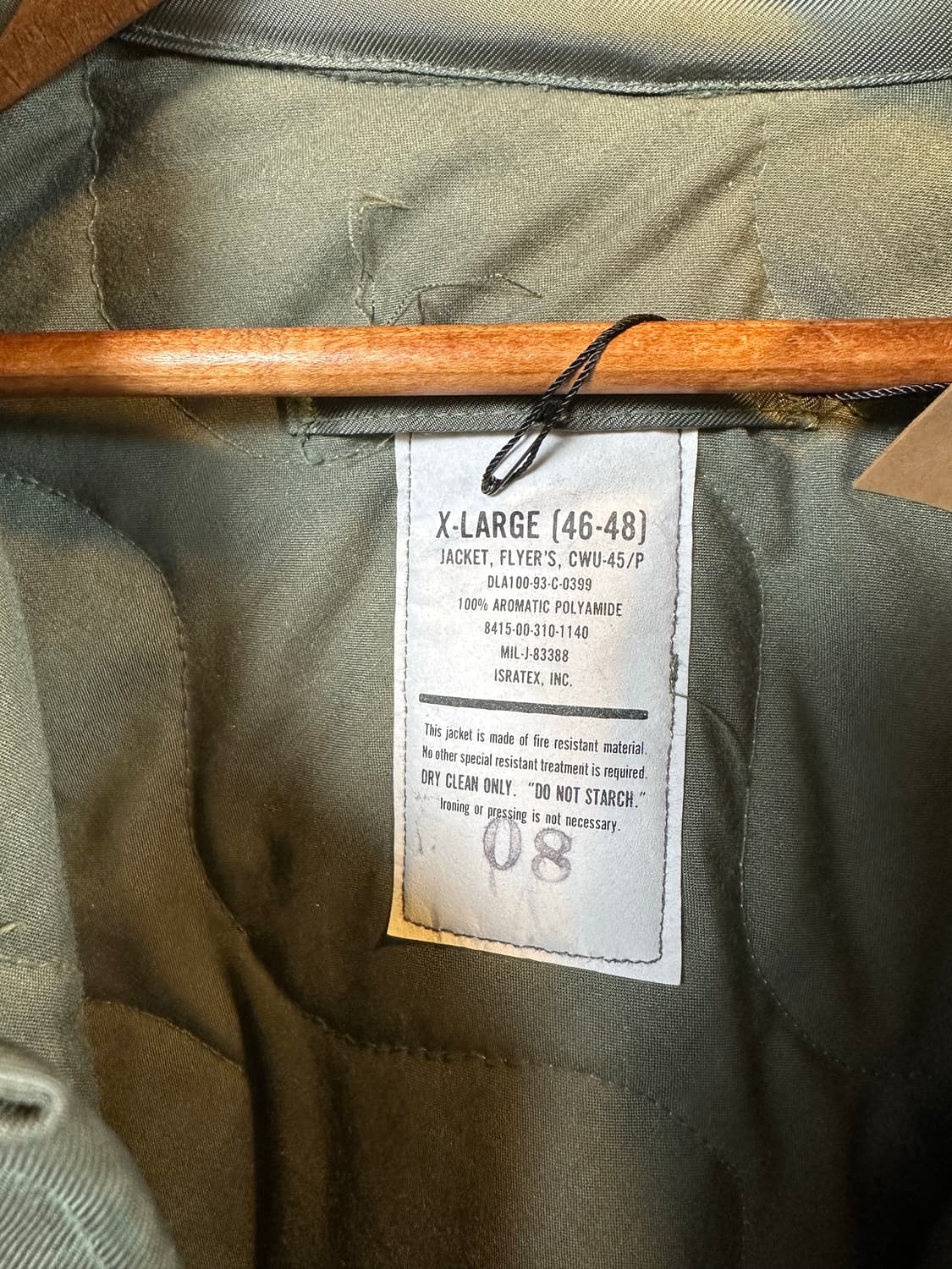 90s Us Army 미군 오리지널 CWU-45P 자켓 XL 상품이미지9