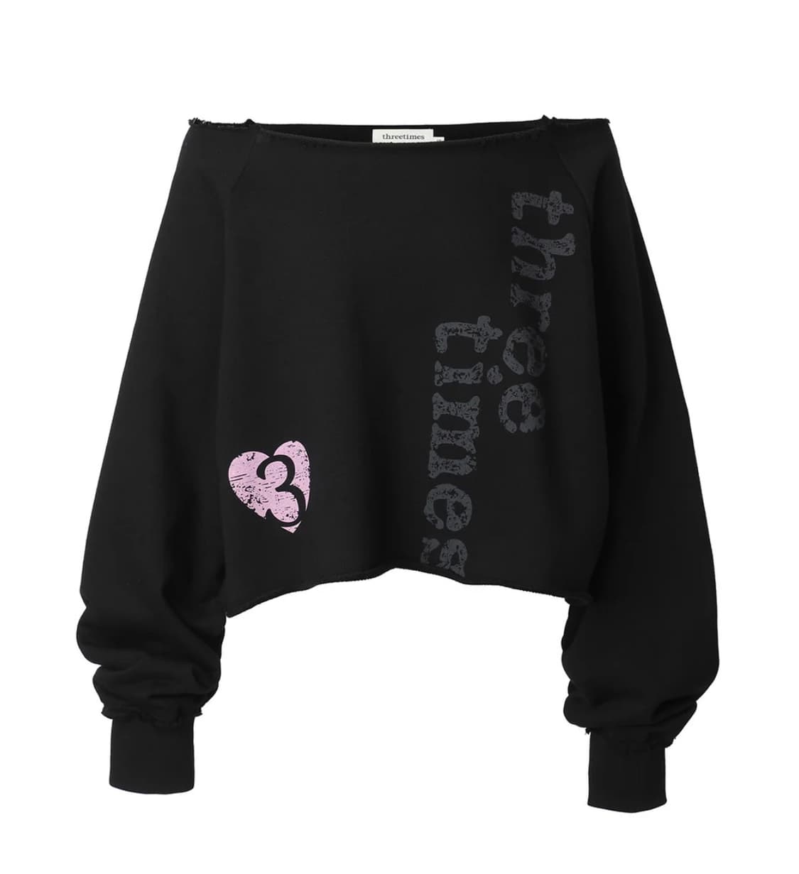 새상품) 쓰리타임즈 시즌그래픽 맨투맨 블랙 s 상품이미지1