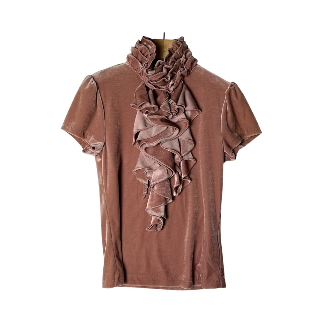 [JPN] 빈티지 러플드 벨벳 탑 상품이미지1