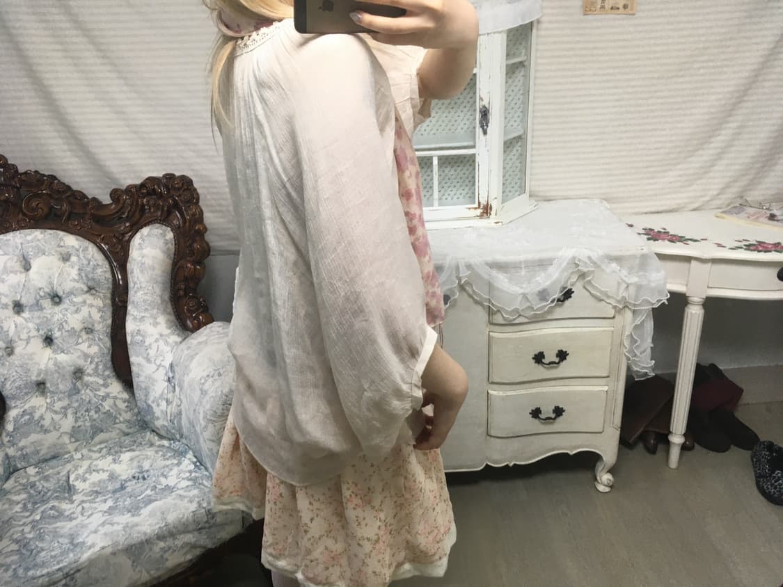 빈티지 모리 케이프 가오리핏 블라우스 상품이미지5