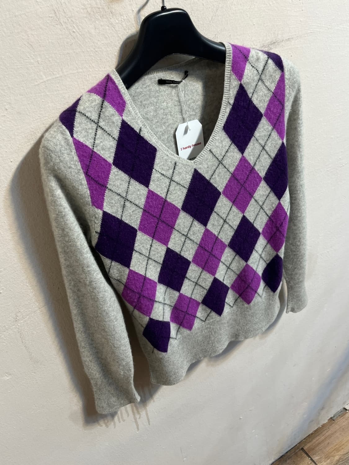 캐시미어 니트 아가일 패턴 니트 상품이미지3