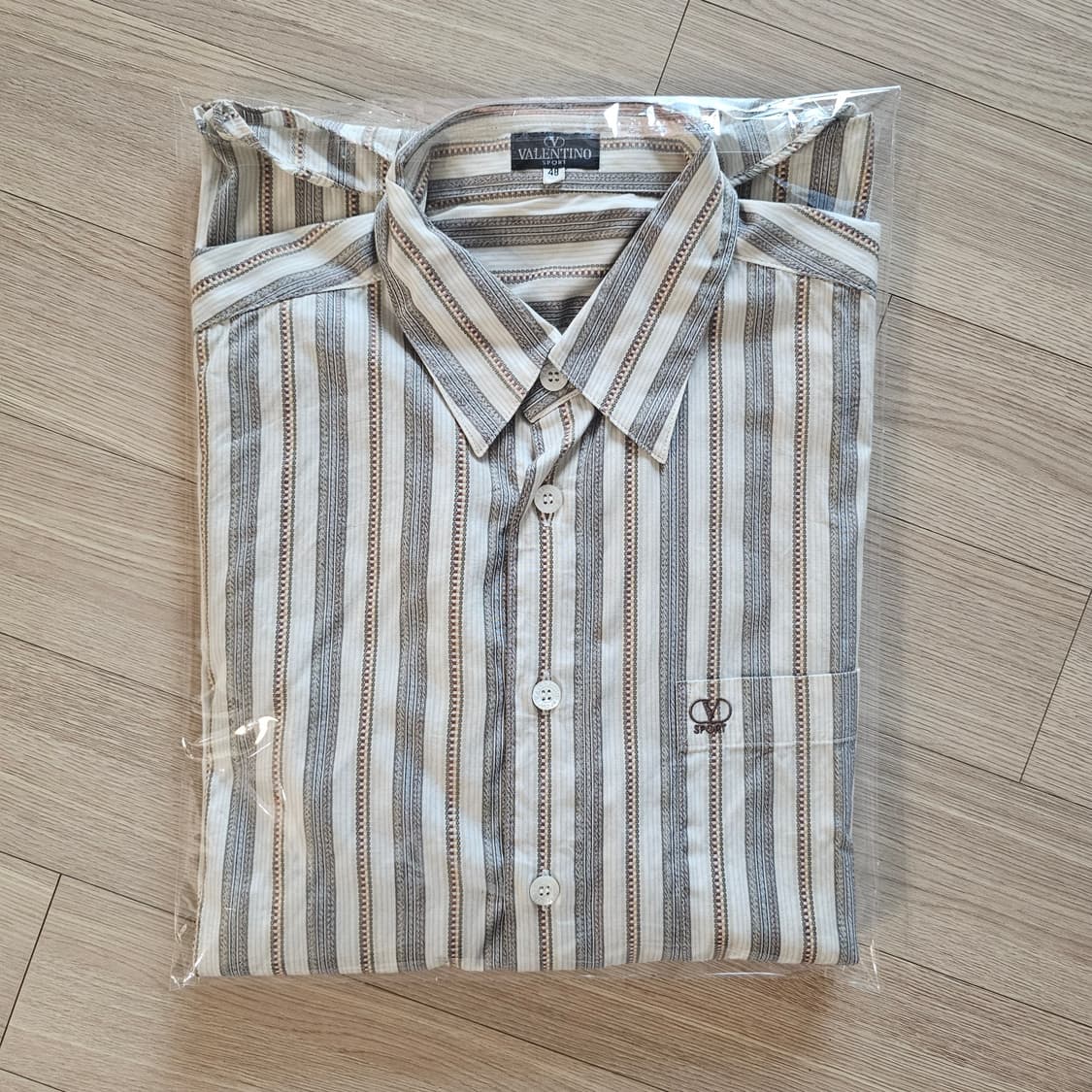 48) 발렌티노 패턴 문양 긴팔 셔츠 일본제작 M~L 100~105 상품이미지2