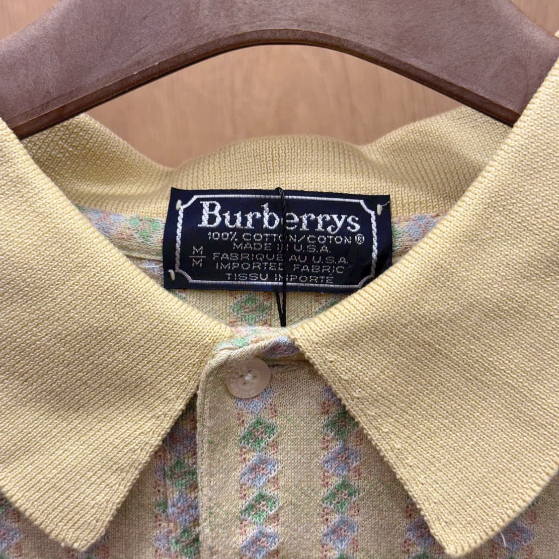 버버리 니트 PK 카라티 90s USA코튼 반팔 자카드 패턴 디테일 상품이미지7