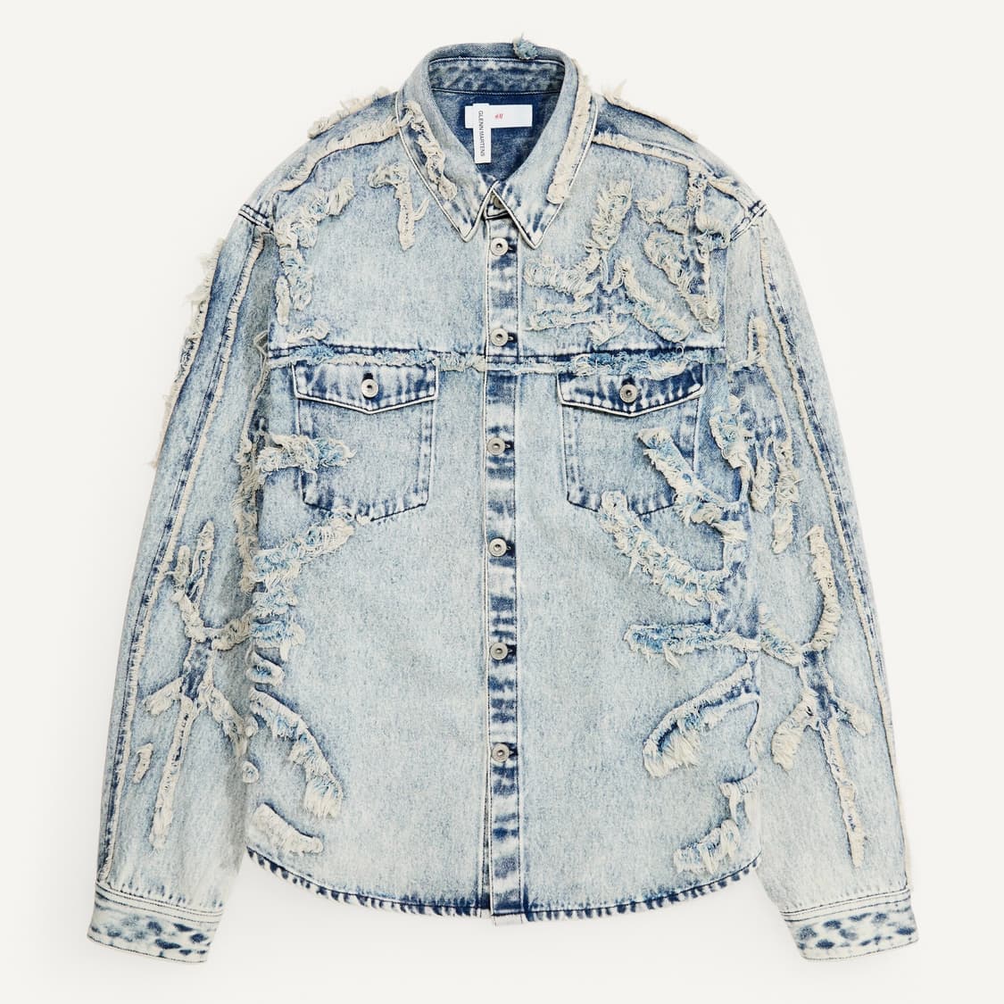 글렌 마틴스 x h&m 디스트레스드 룩 데님 셔츠 상품이미지3