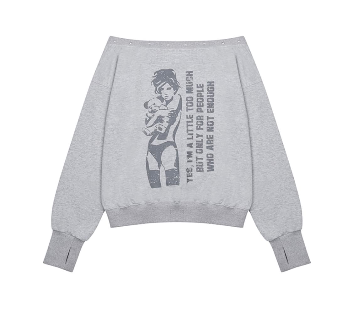 러브이즈트루 원숄더 맨투맨 상품이미지2