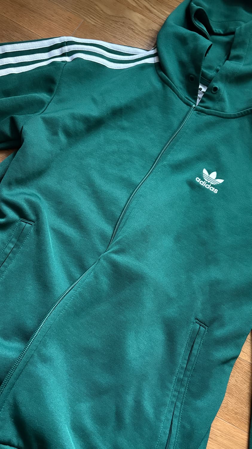 아디다스 그린 삼선 후드집업 XS 져지 상품이미지6
