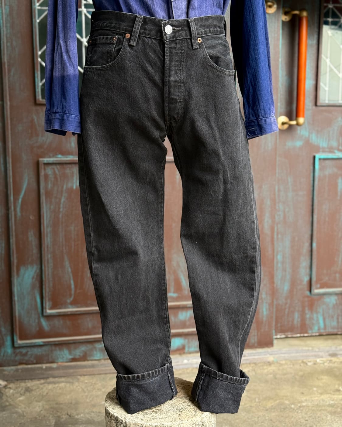 리바이스 501 스트레이트핏 블랙 데님 팬츠 32 상품이미지7