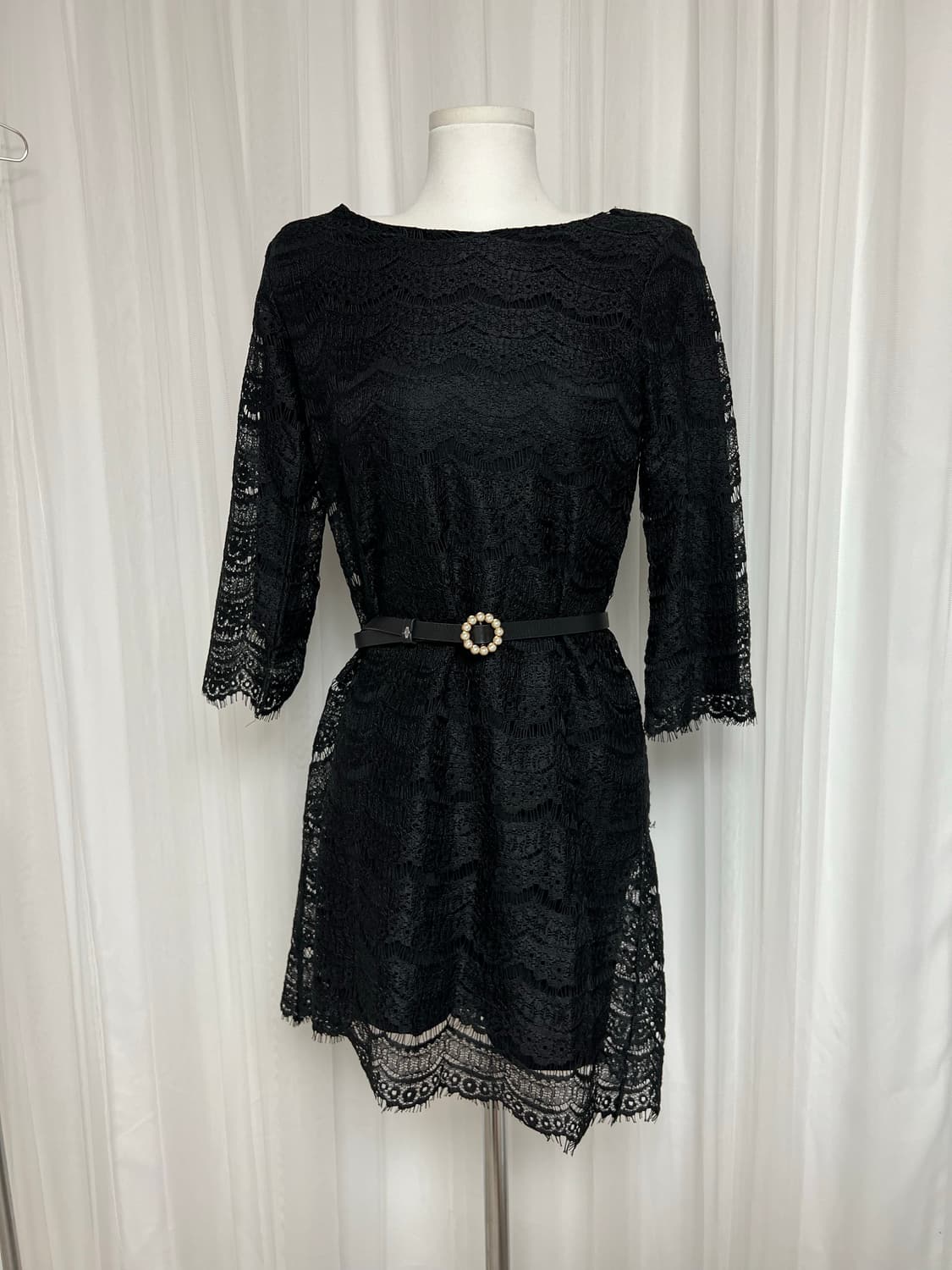 블랙 까사 레이스 레이어드 원피스 상품이미지6