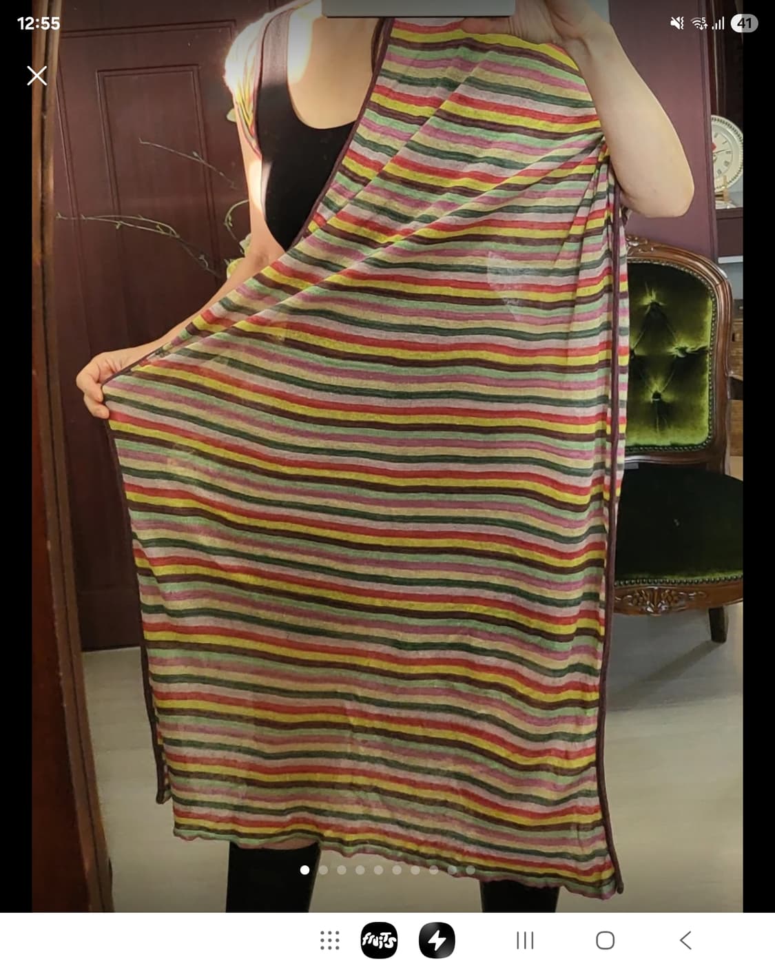 린넨 100% 천연섬유 프랑스 쿠가이 가디건 숄 스카프 상품이미지1