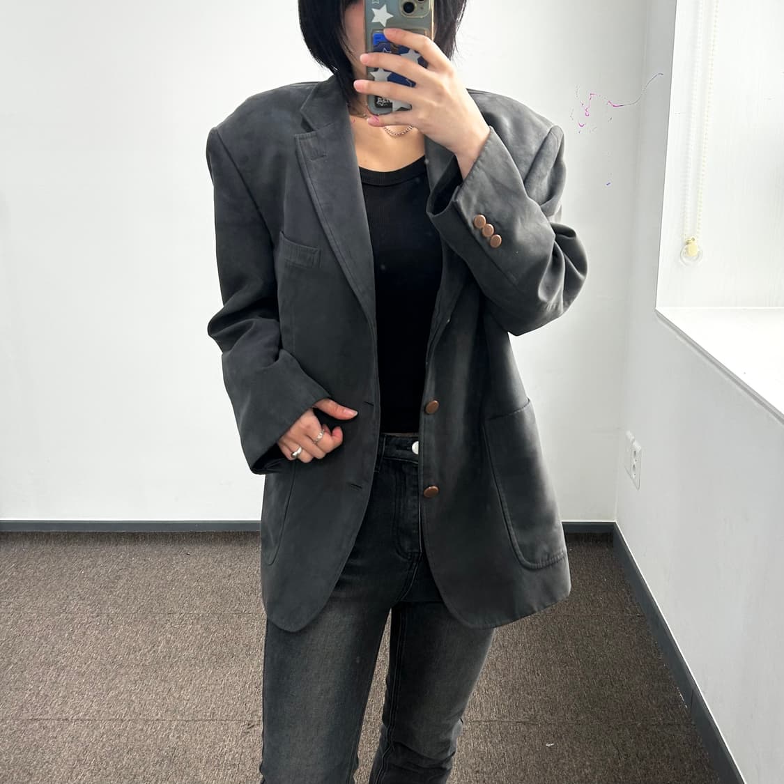 Balenciaga 발렌시아가 차콜 스웨이드 블레이저 상품이미지3