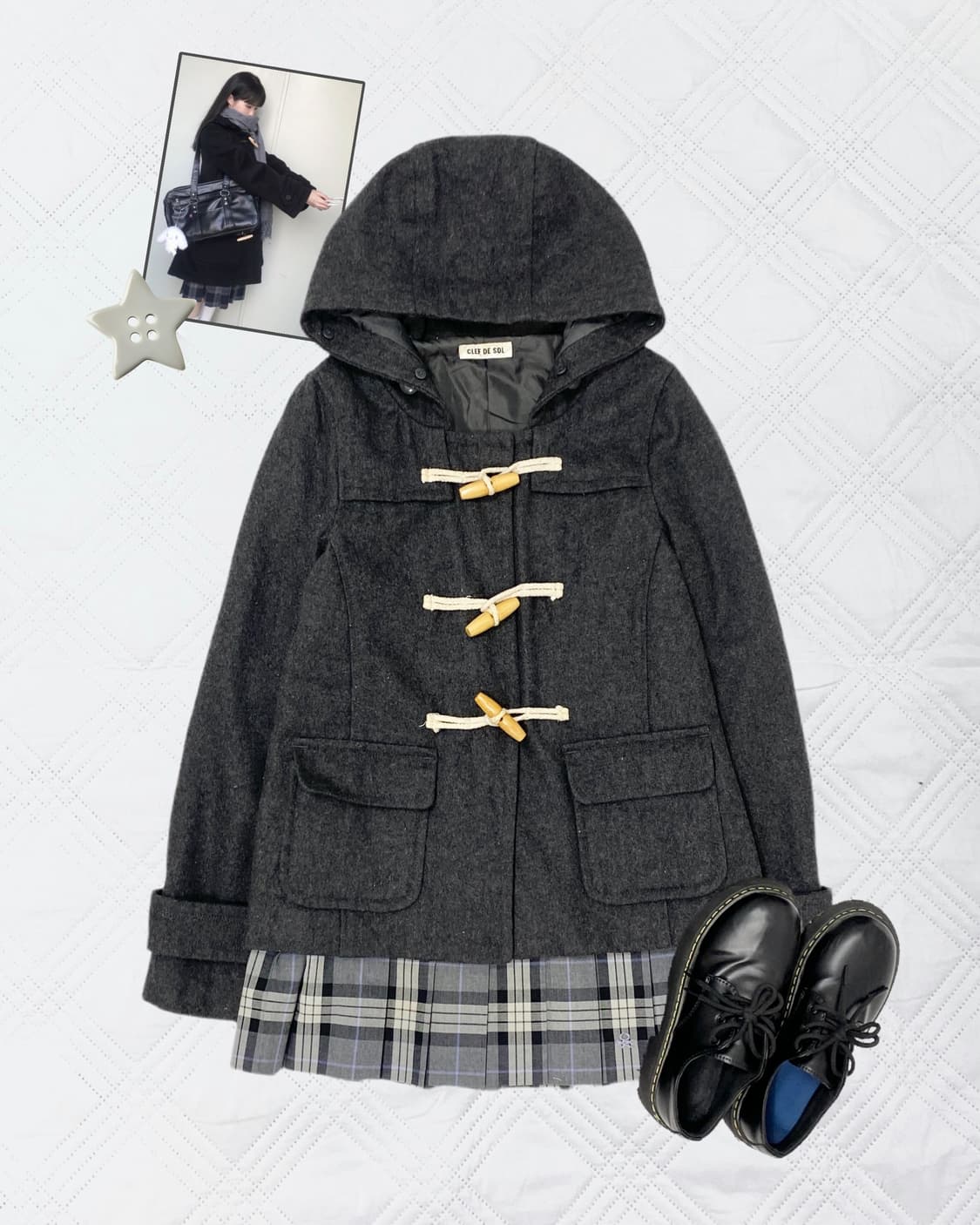 ꒰ঌ 도쿄걸 차콜 떡볶이 코트 ໒꒱ 상품이미지1