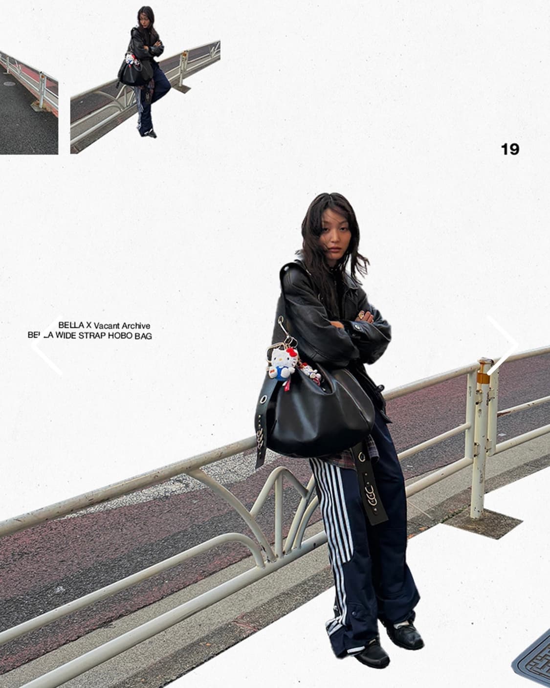 BELLA WIDE STRAP HOBO BAG BLACK 상품이미지2