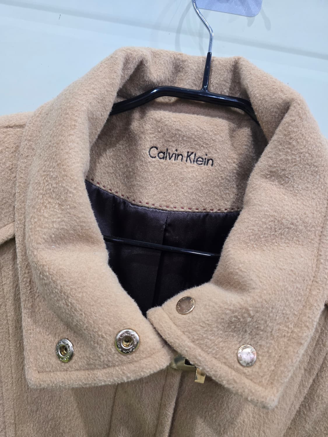 캘빈클라인 벨트 모직 코트 베이지 상품이미지3
