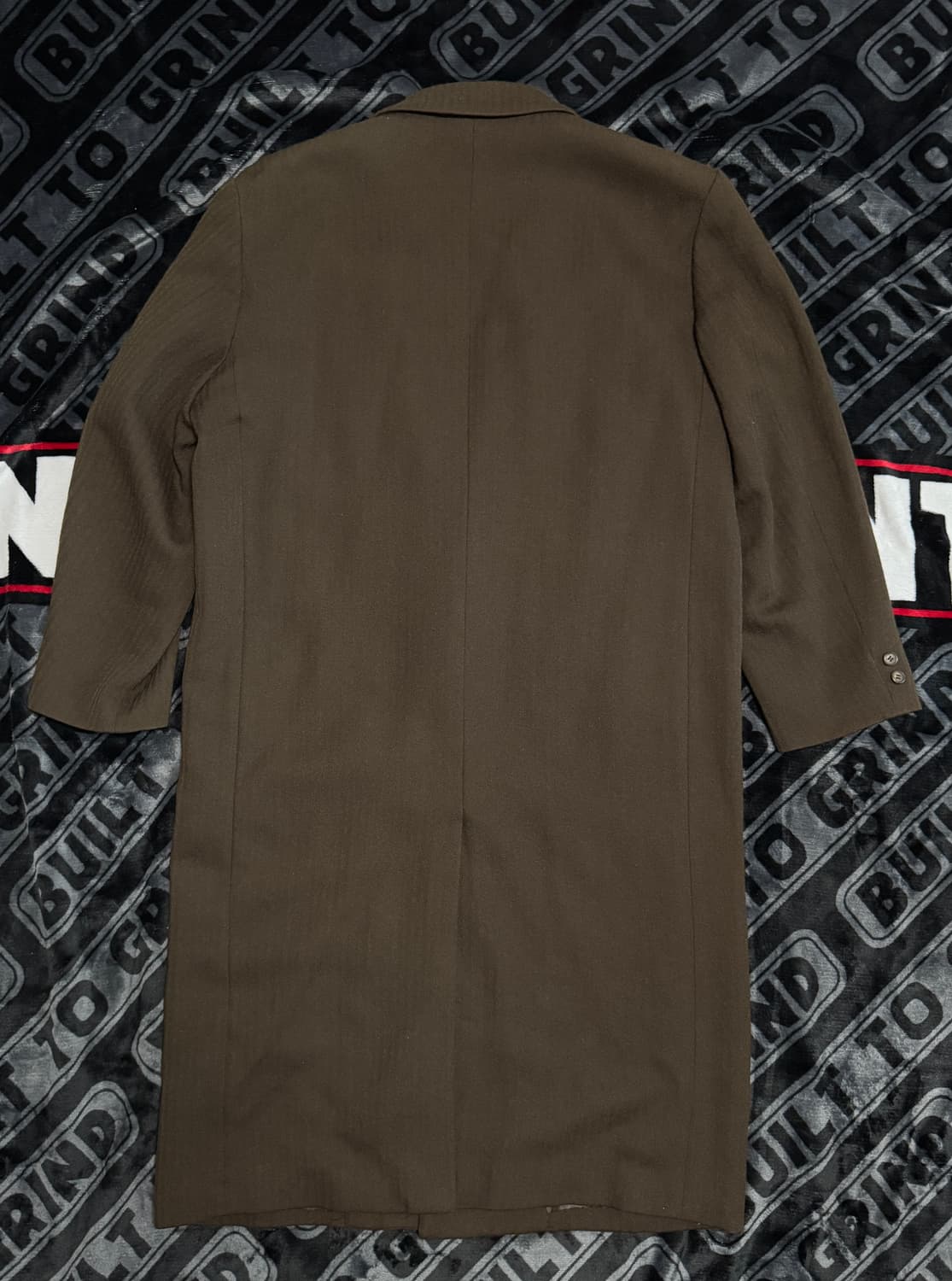 빈티지 싱글 브레스티드 쓰리 버튼 체스터 코트 다크 올리브 상품이미지2