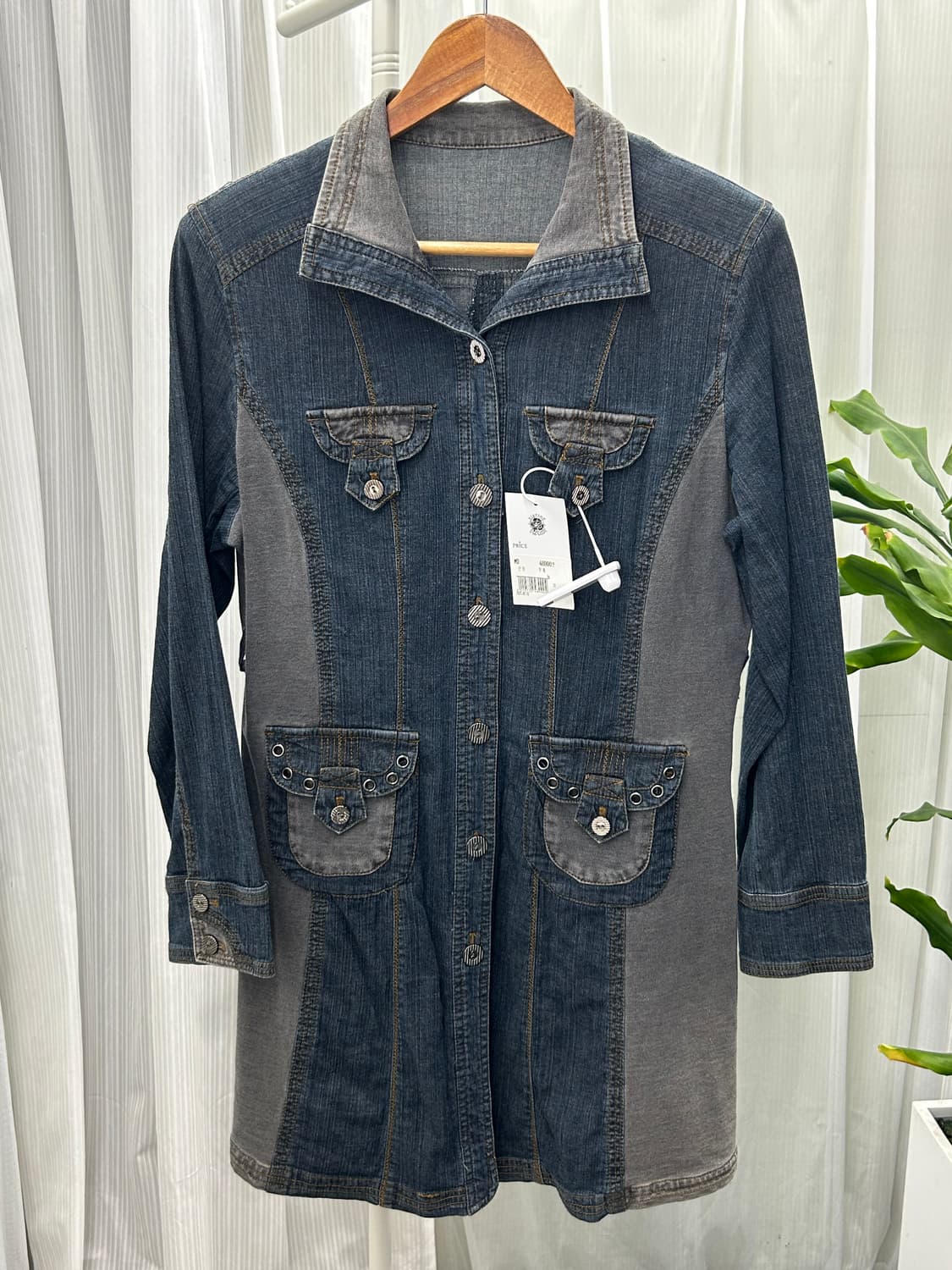 NOA-GE 메탈 버튼 디테일 빈티지 데님 스커트 1795 상품이미지2