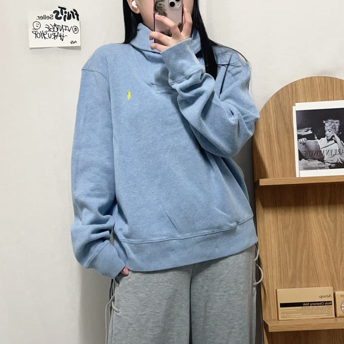 [정품] 폴로 소라 / 옐로우포니 넥숄더 니트 [ L ] 상품이미지2