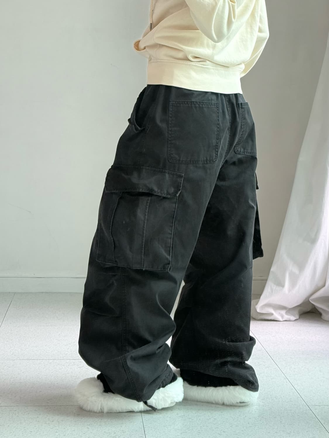 빅유니온 블랙 카고팬츠 상품이미지3