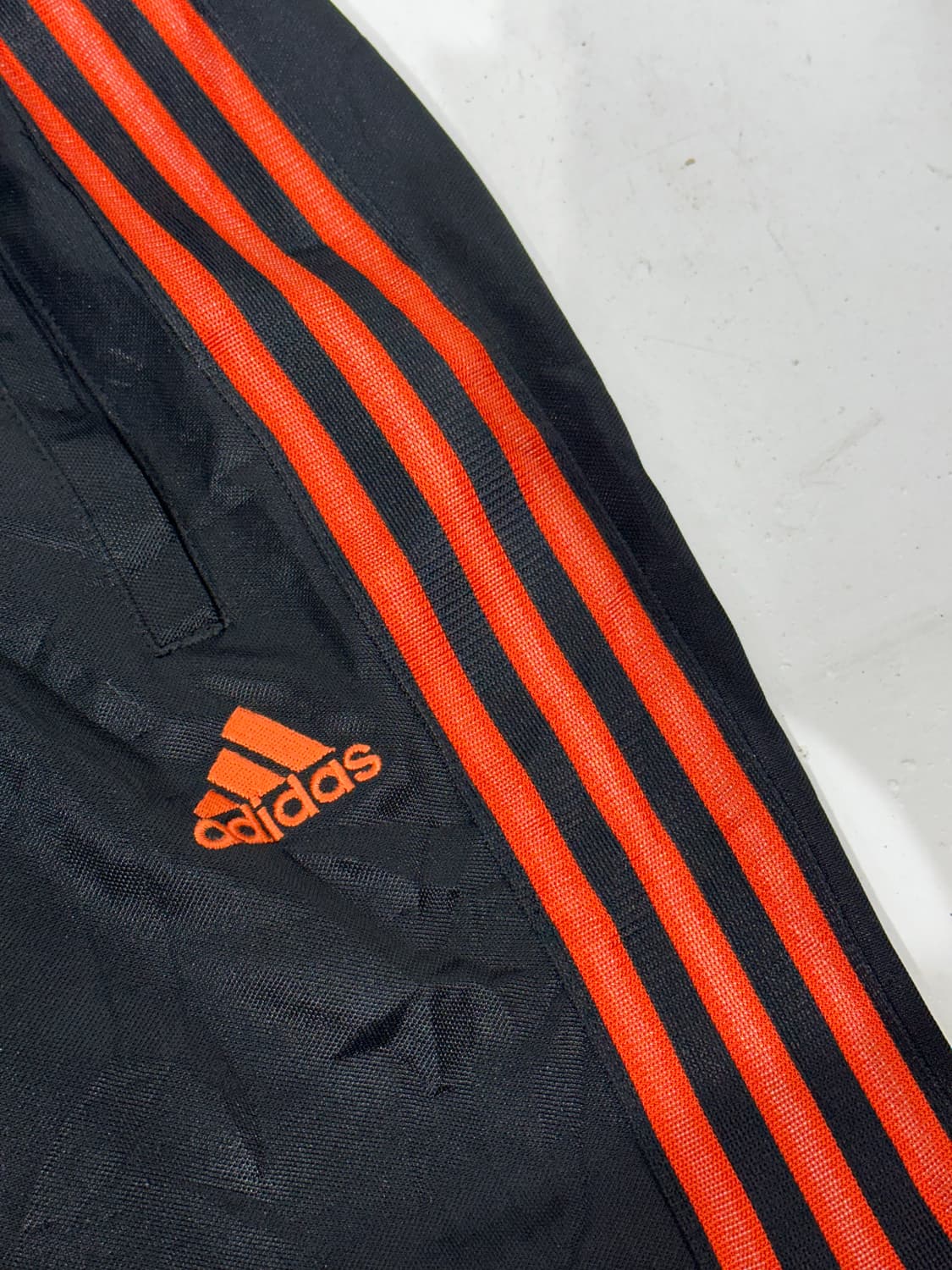 00s 아디다스 블랙 오렌지 삼선 와이드 팬츠 S 상품이미지6
