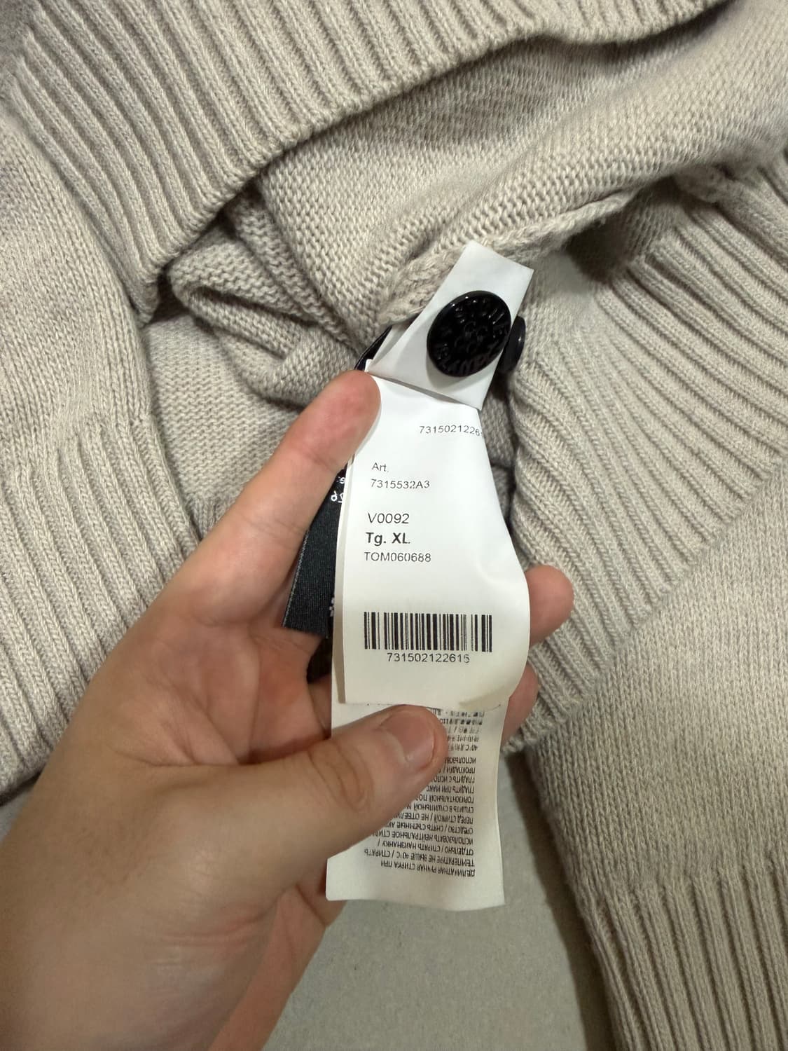 [당일출고,XL] 스톤아일랜드 램스울 반집업 니트 상품이미지5