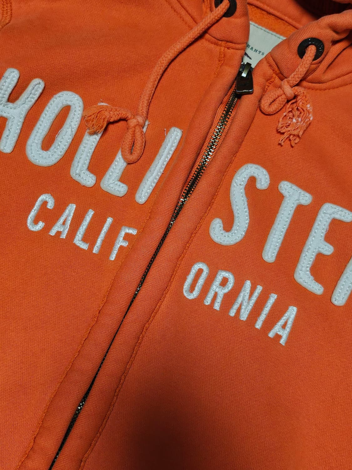 홀리스터 핀터깔 y2k 자수 로고 후드집업 오렌지 S 상품이미지2