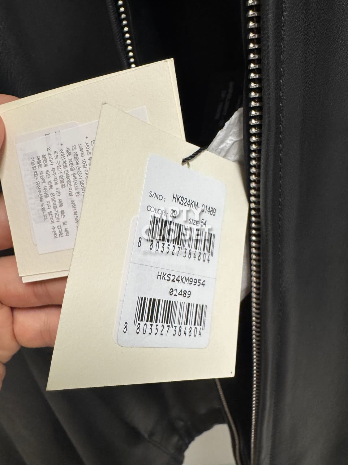 [XL] 산드로옴므 램스킨 레더 후드 점퍼 블랙 상품이미지9