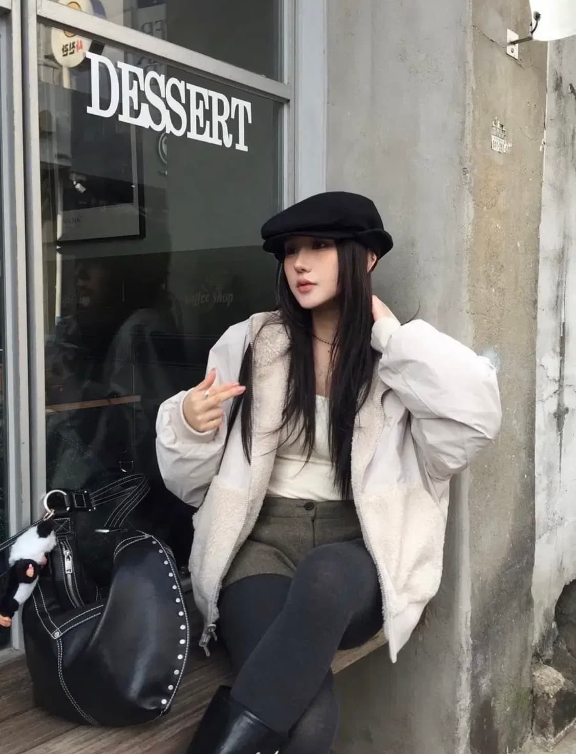 오호스 ojos 리버시블 플리스 봄버자켓 상품이미지8