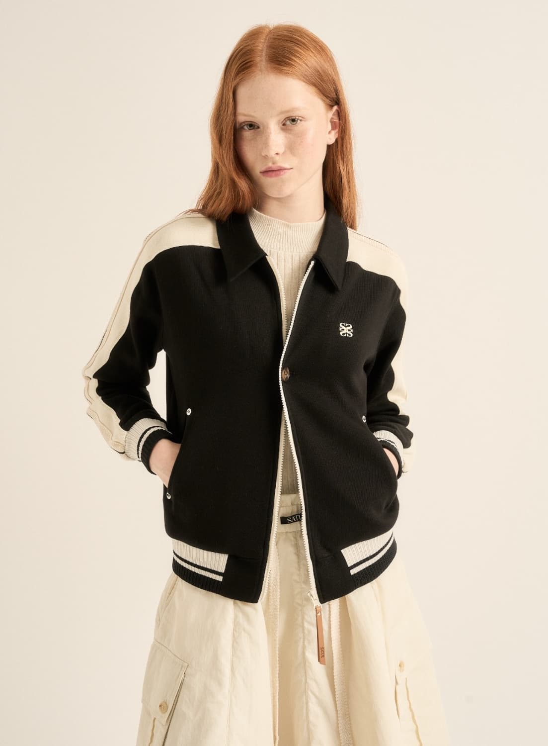 세터 테디자켓 봄버 카라 트랙집업 블랙 S사이즈 상품이미지4