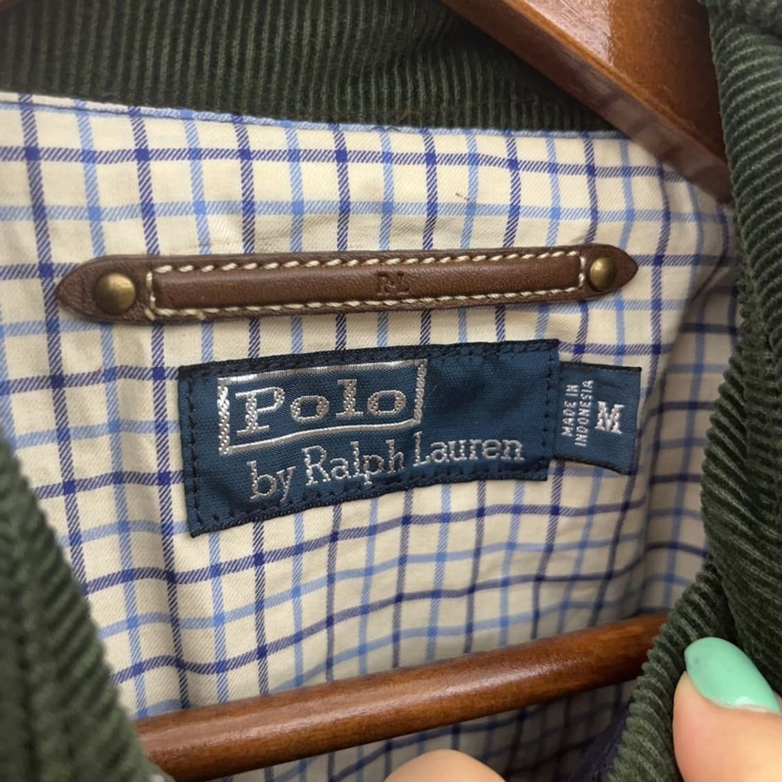 폴로 랄프로렌 코듀로이 카라 플랩 포켈 퀄팅 패딩 자켓 M C06576 상품이미지5