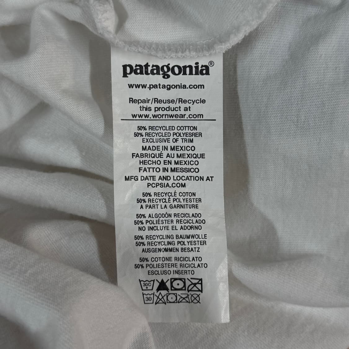 [90] 파타고니아 흰색 반팔 라운드 티셔츠 상품이미지6