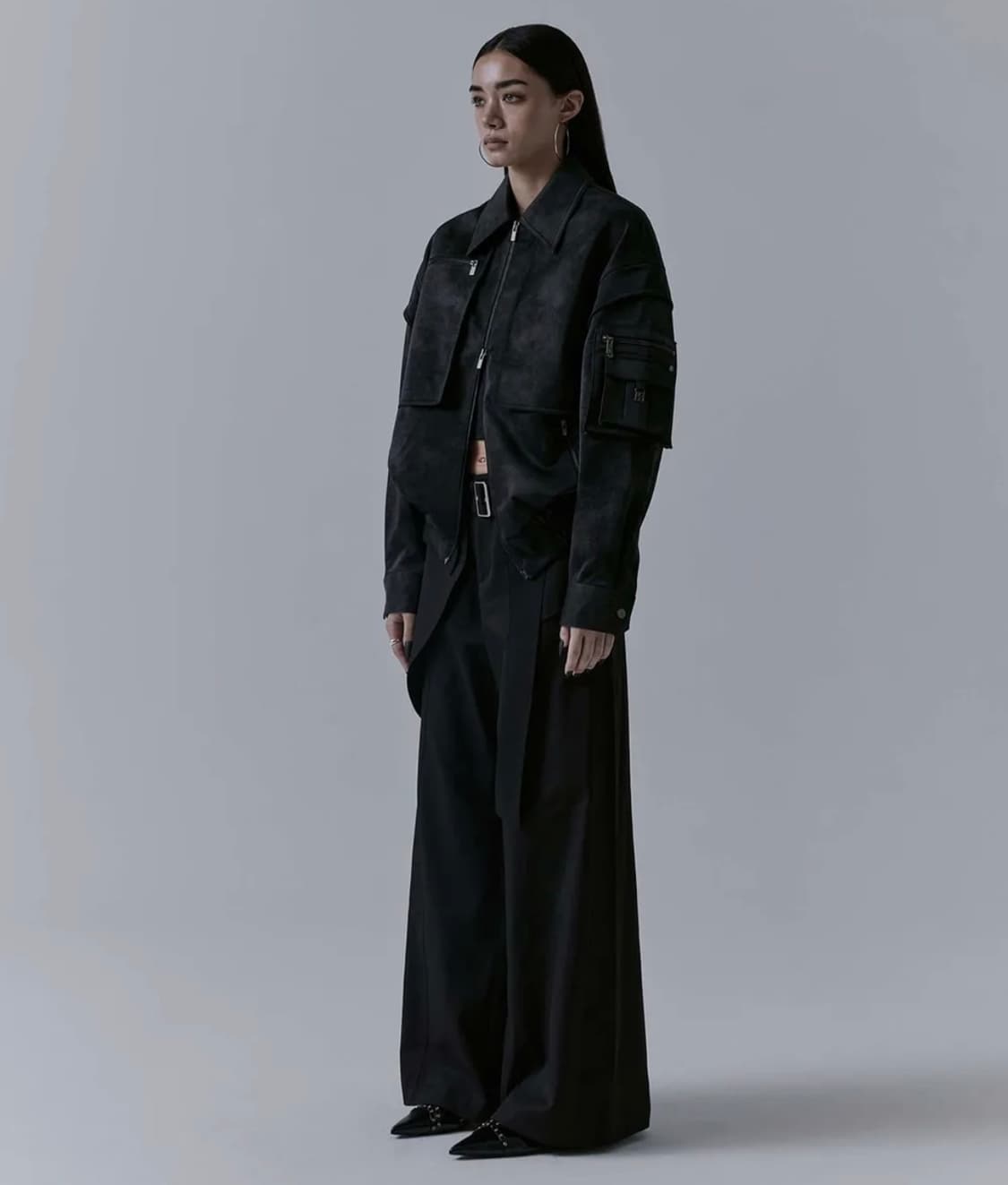 트리밍버드  Suede Matte Leather Jacket [Black 상품이미지2