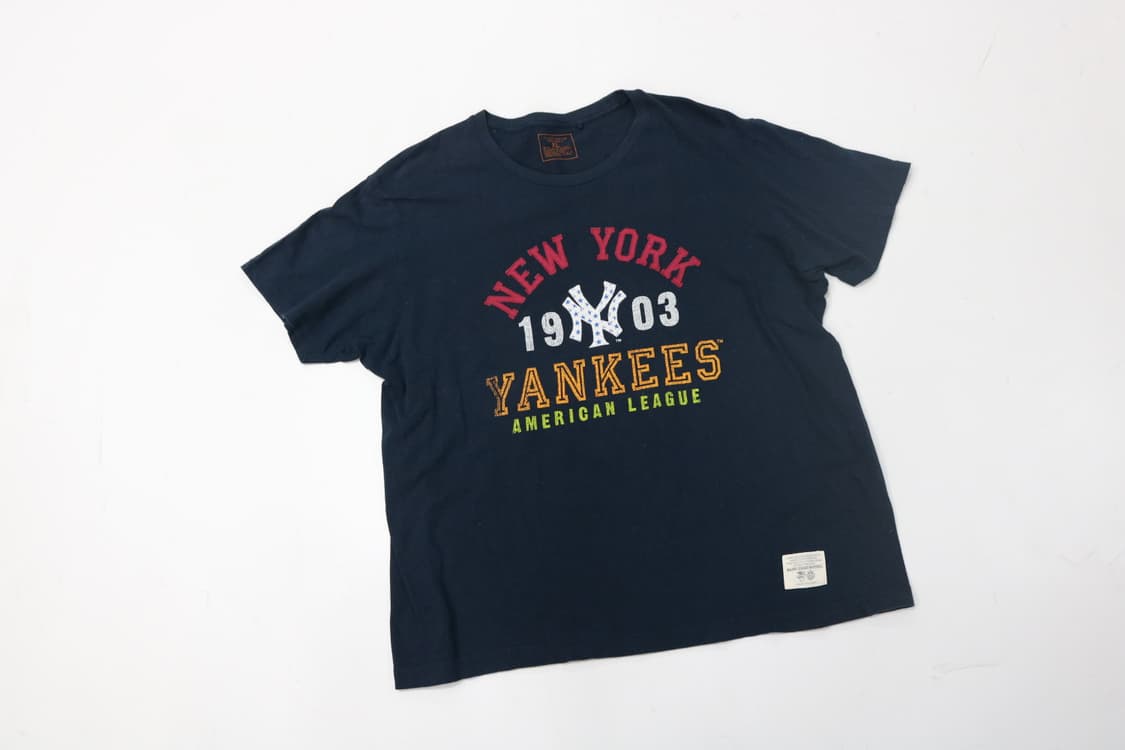 MLB 뉴욕 양키스 빈티지 빅로고 네이비 반팔 티셔츠 (XL) 상품이미지2