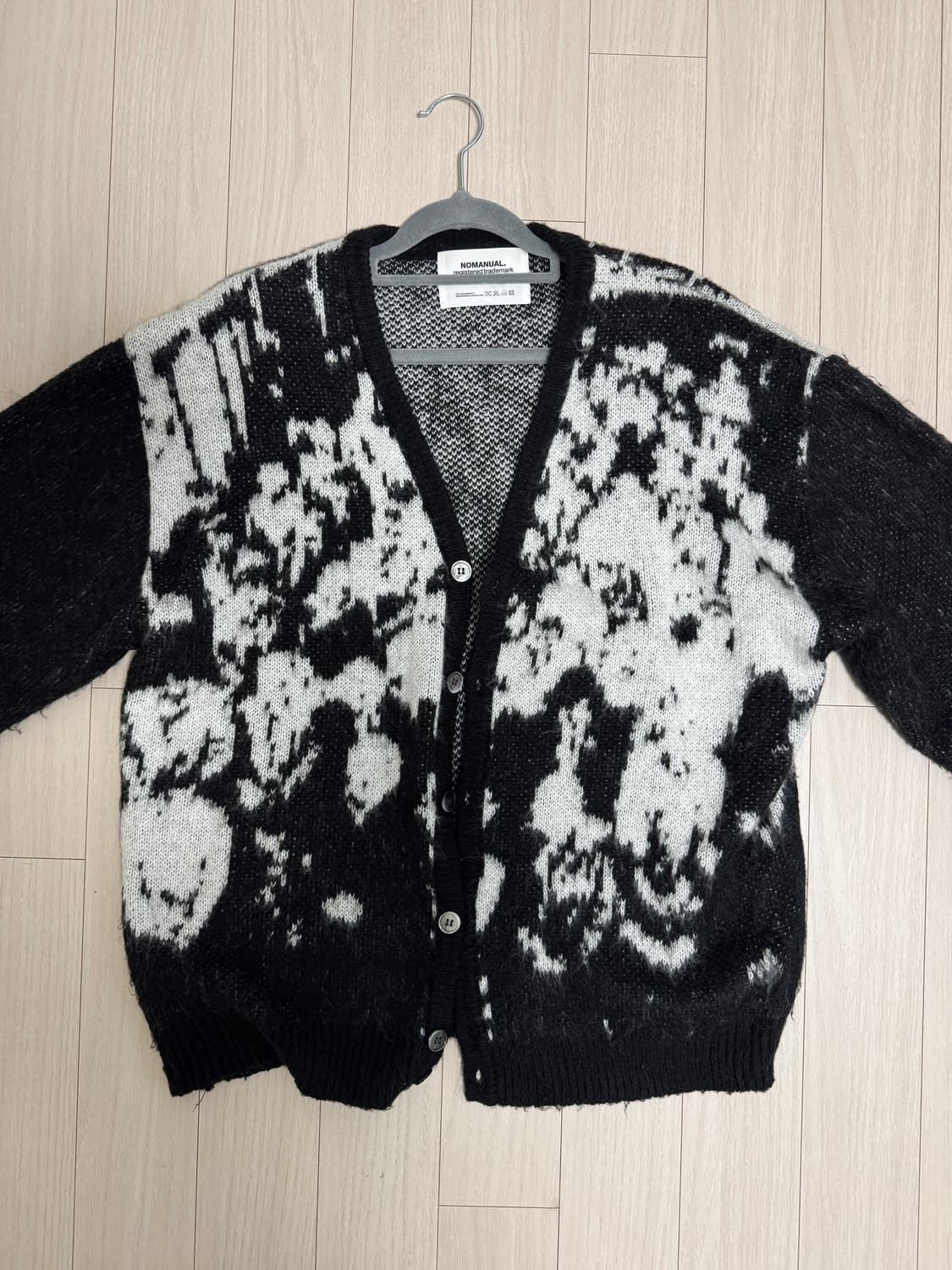 노매뉴얼 가디건 PPS HAIRY CARDIGAN - BLACK 상품이미지1