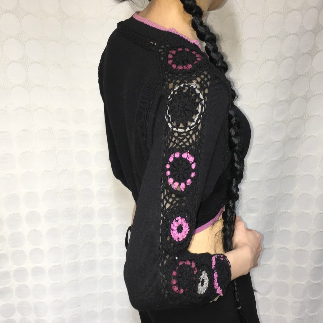 히로코 비스 플라워 니트 가디건 상품이미지1