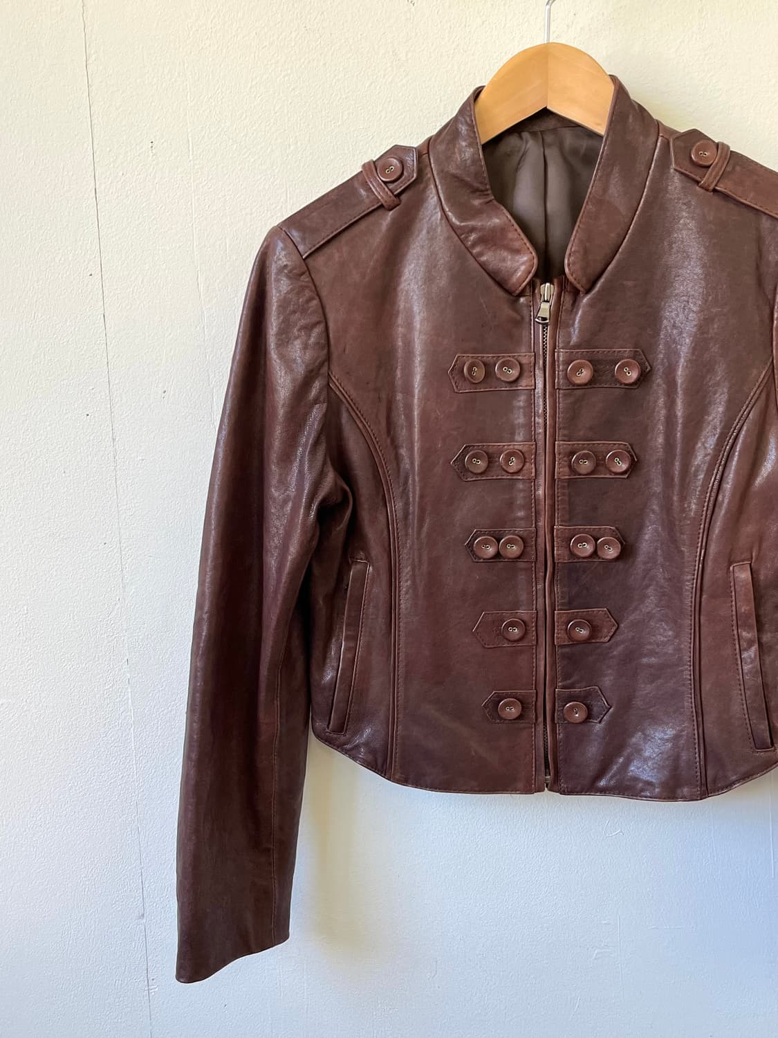 90’s Vtg 차이나넥 레더 자켓 상품이미지2