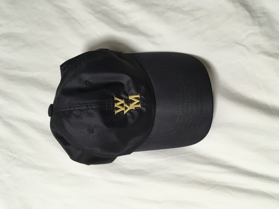 우영미 옐로우 로고 나일론 볼캡 네이비 - 22SS 상품이미지1