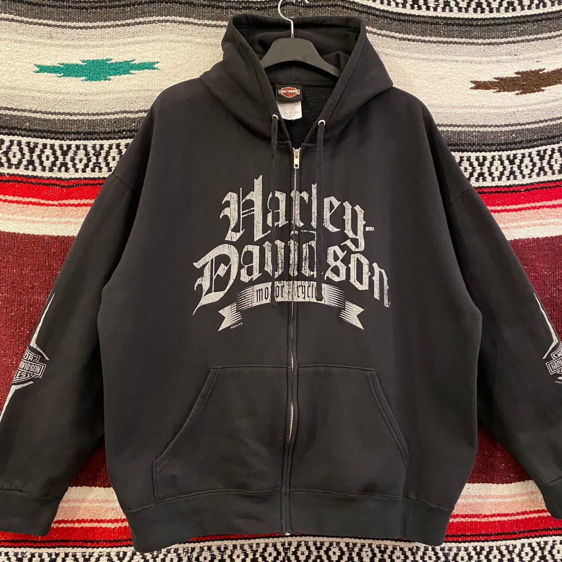 90s USA 할리데이비슨 빅로고 알라스카 후드집업  상품이미지5