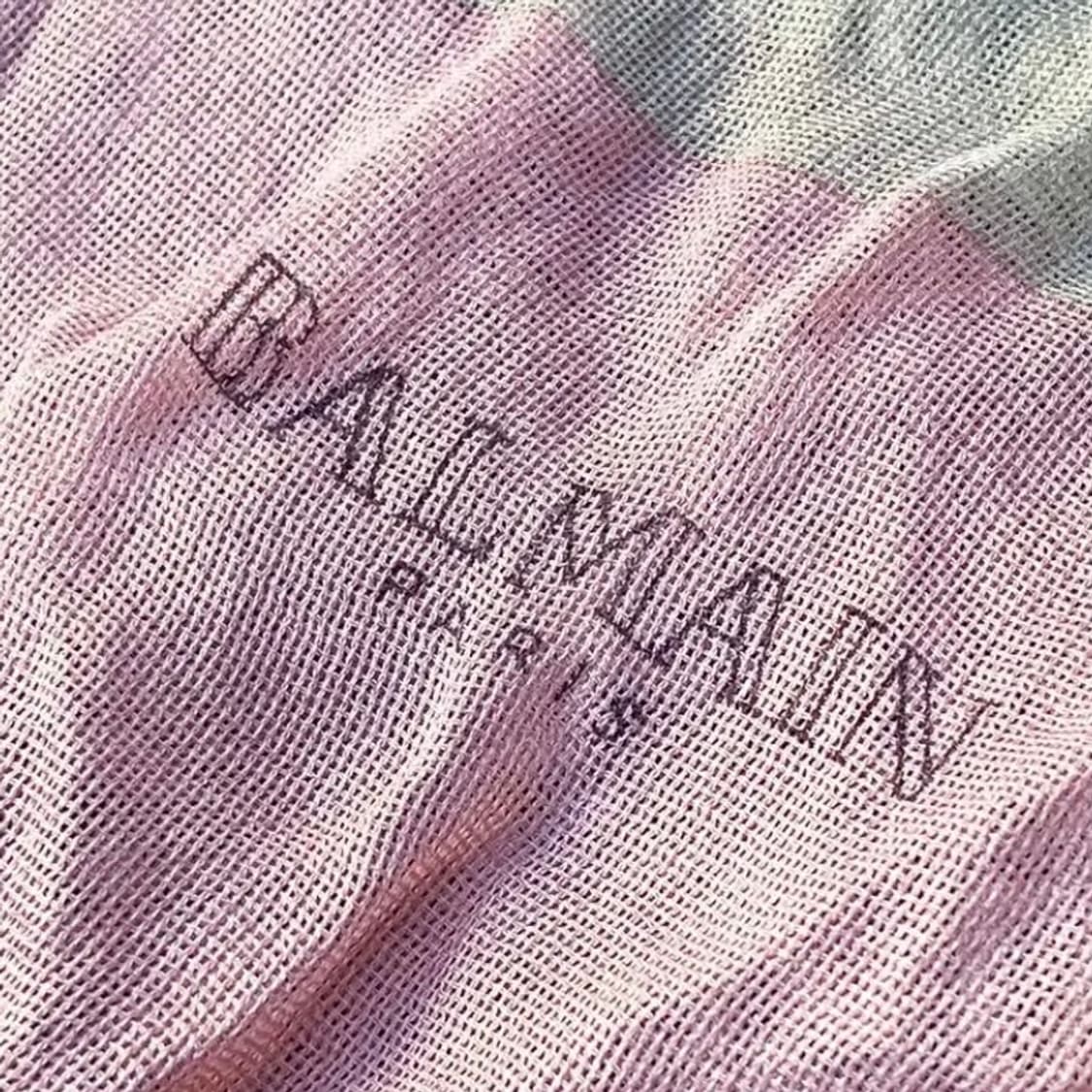 [정품] BALMAIN 발망 핑크 플라워리 실크혼방 스카프 머플러 상품이미지5