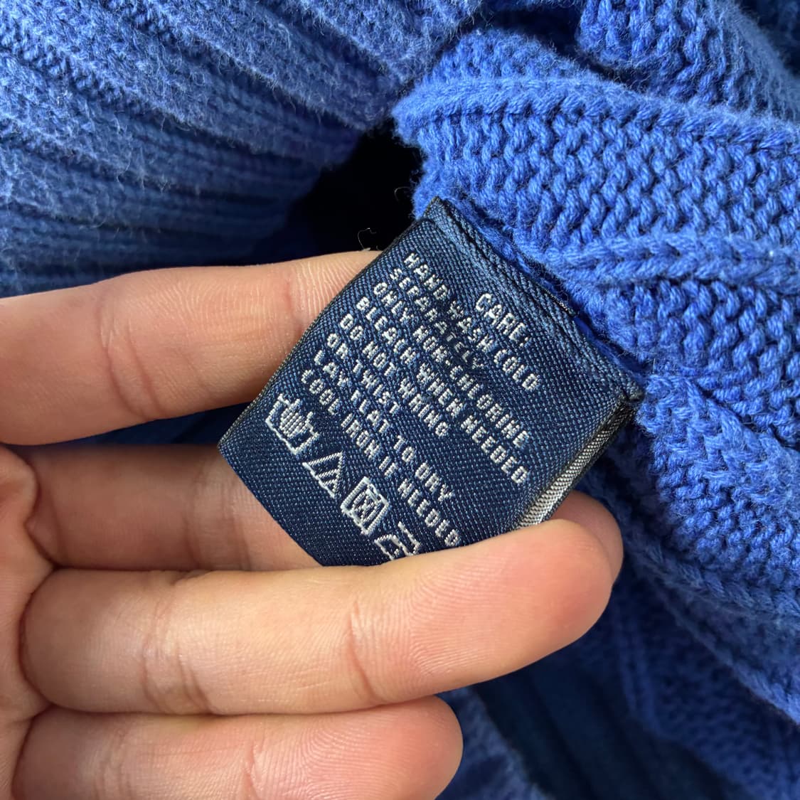 Polo  랄프로렌 스포츠 자수 코튼 블루 꽈배기 브이넥 니트  상품이미지5