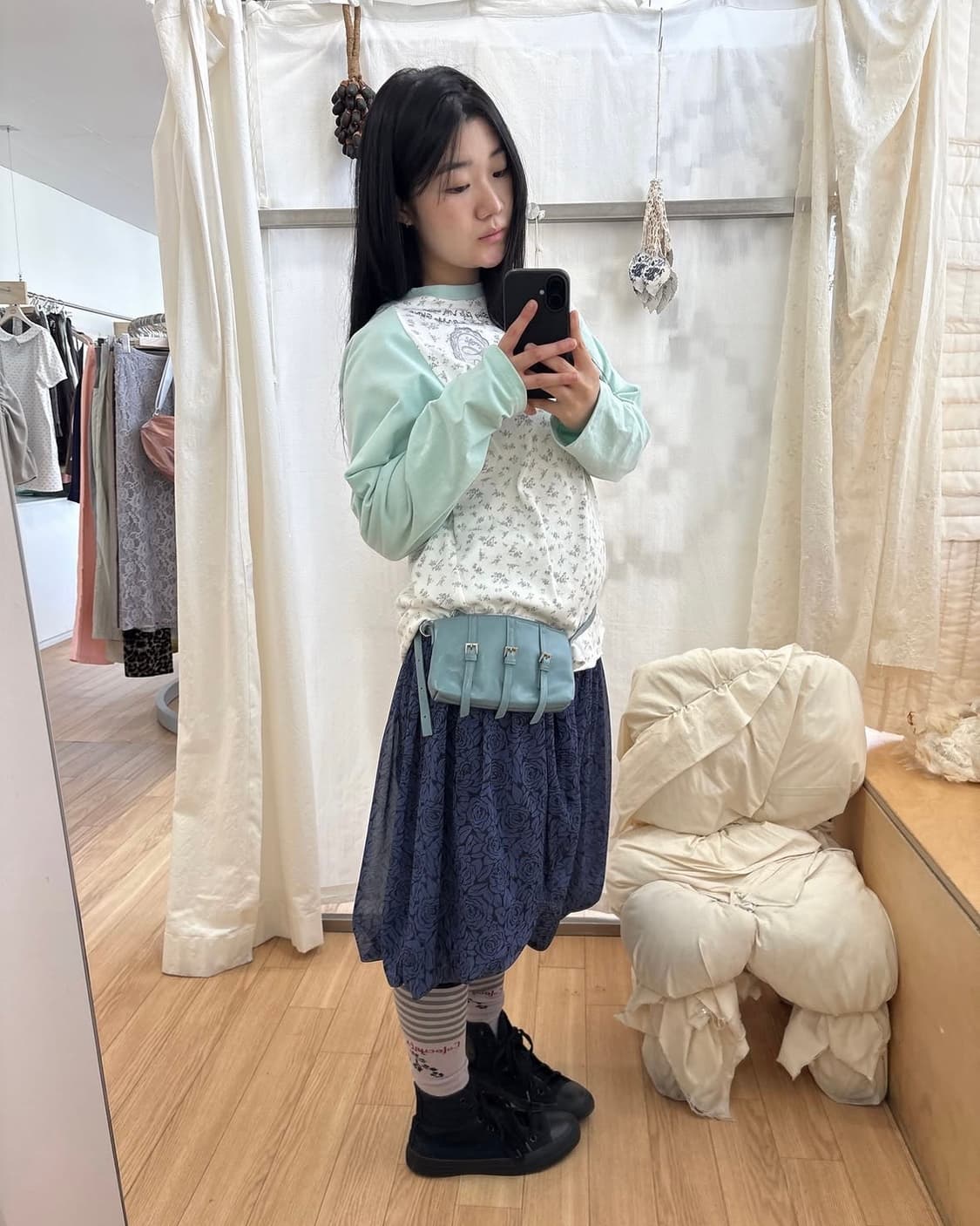 콜로신스 COLOCYNTH Pumpkin Skirt Blue Rose 상품이미지4