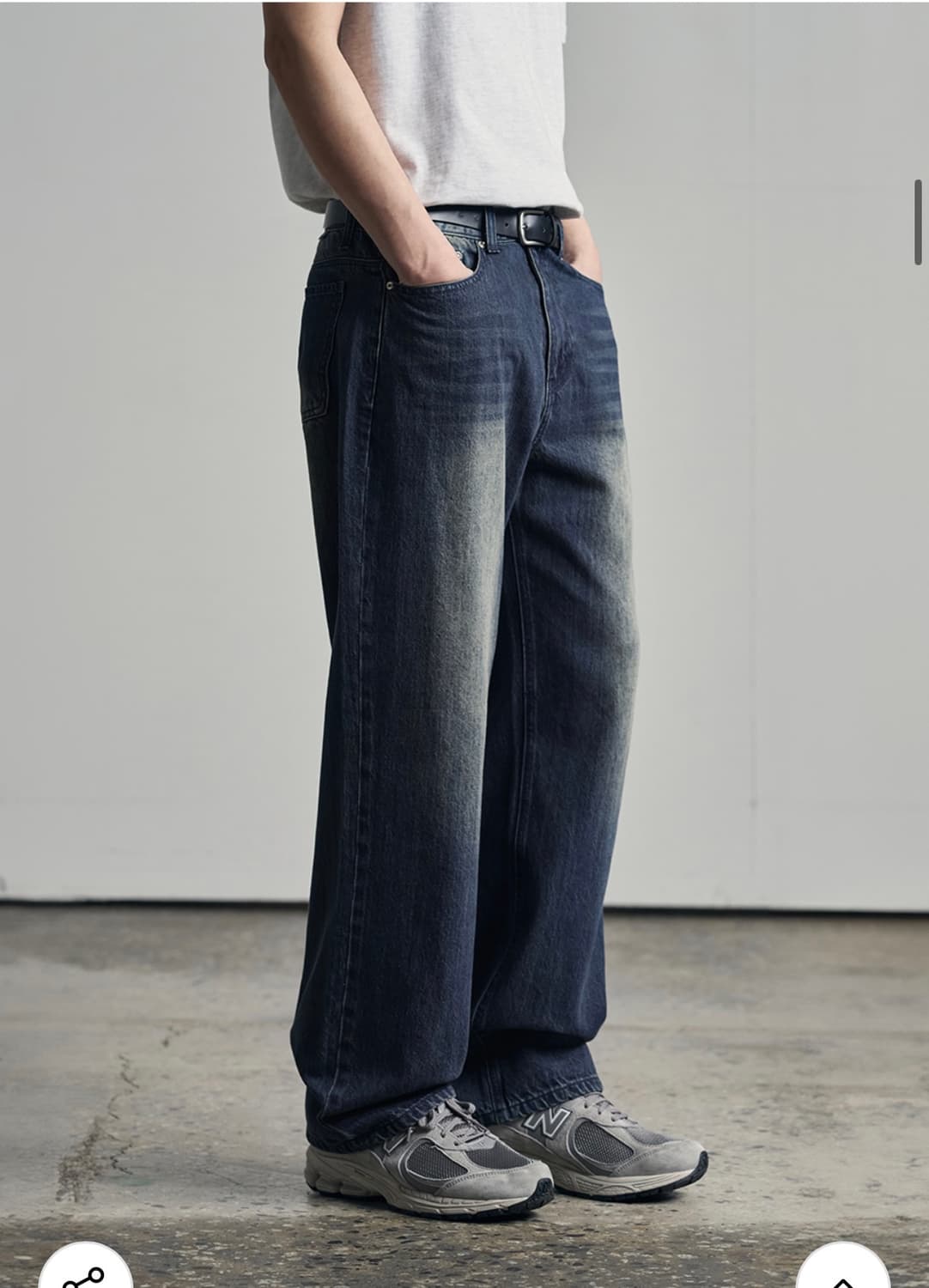 (XL) 아워데이즈 세미 와이드 데님 팬츠 VINTAGE BLUE 판매 상품이미지7