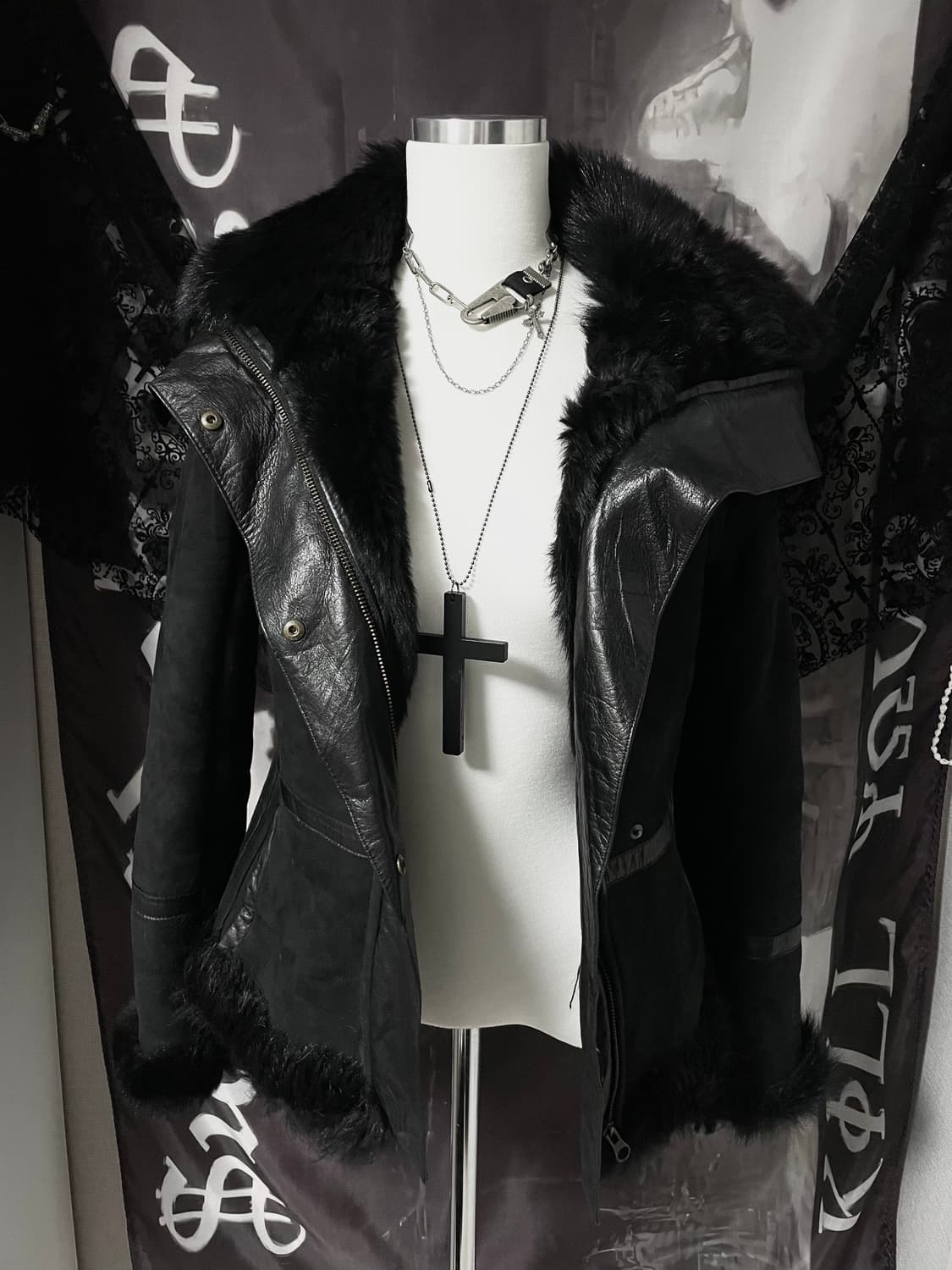 Jpn일본빈티지레더퍼무스탕자켓다크웨어락시크릭오웬스디올하이엔드00s2010 상품이미지3