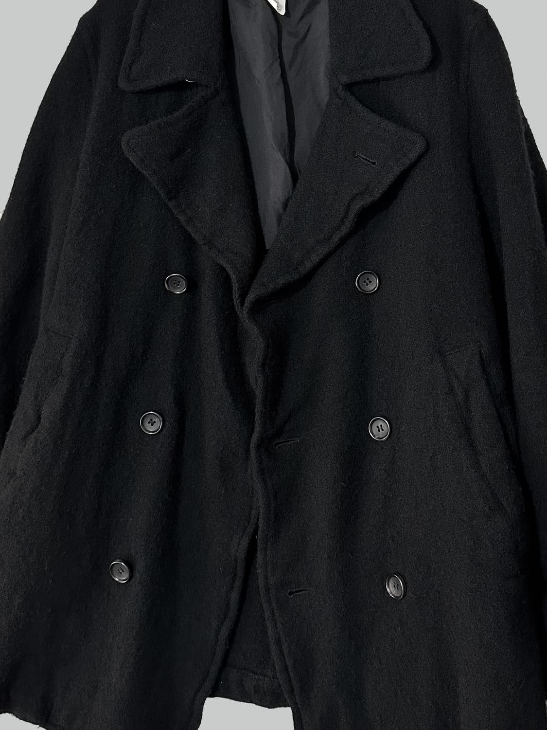 꼼데가르송 셔츠 축융 울 피코트 블랙 상품이미지5