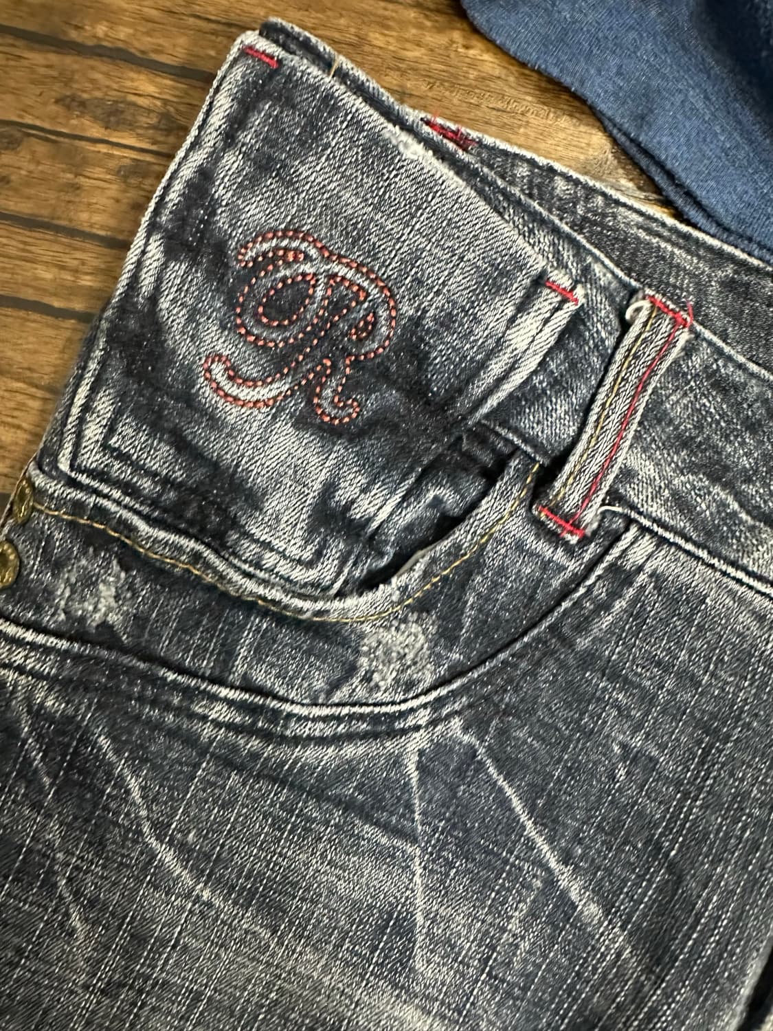 Y2K 다저스 반팔티 + ORIRIN JEANS 윙자수 크롭 데님 팬츠 상품이미지7