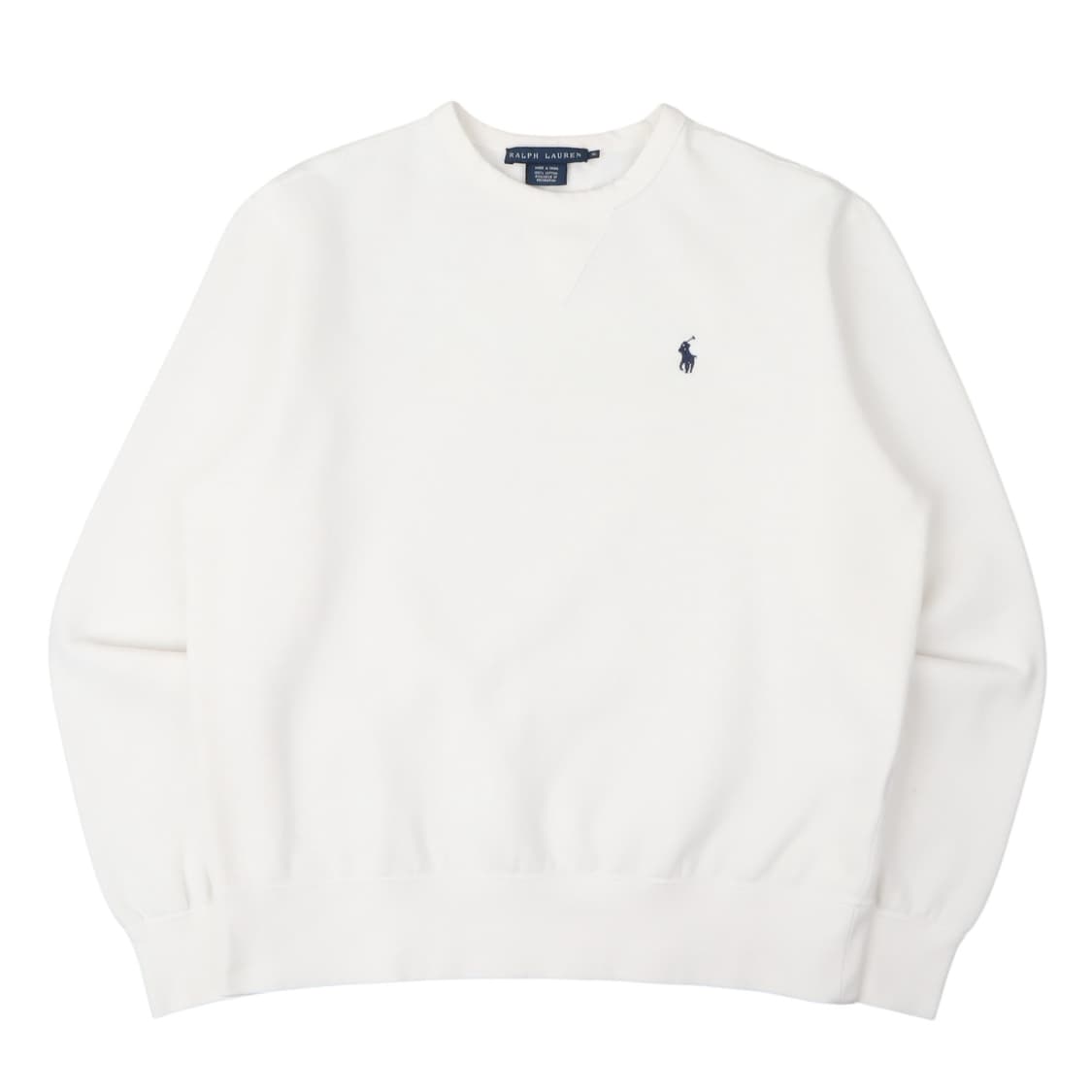 폴로 랄프로렌 화이트 크루넥 베이직 스웻셔츠 상품이미지1